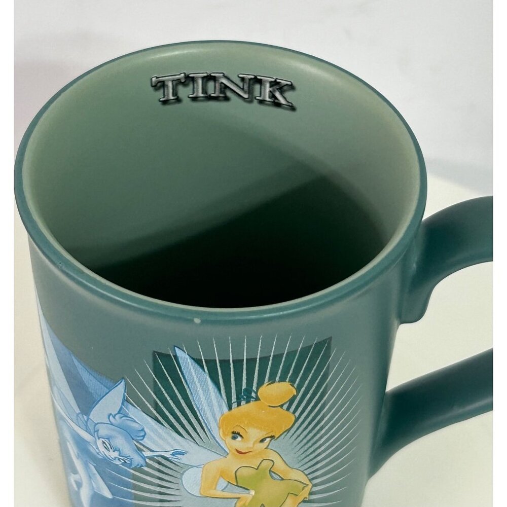 Disneyland Tinker Bell Coffee Cup Mug Teal Fairy Pixie Fantasy Magic Peter Pan - Picture 6 of 8